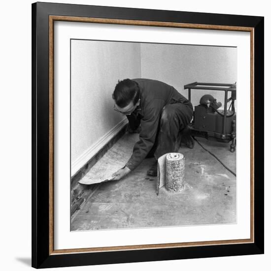 Installing a Damp Proof Course in a House in Goldthorpe, South Yorkshire, 1957-Michael Walters-Framed Photographic Print