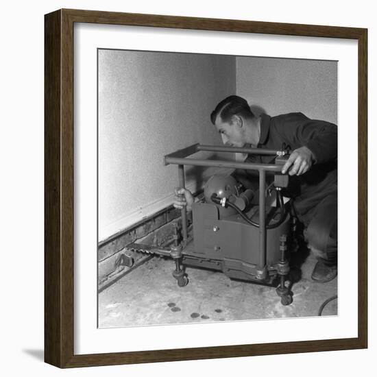 Installing a Damp Proof Course in a House in Goldthorpe, South Yorkshire, 1957-Michael Walters-Framed Photographic Print