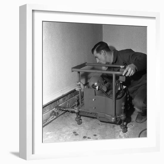 Installing a Damp Proof Course in a House in Goldthorpe, South Yorkshire, 1957-Michael Walters-Framed Photographic Print
