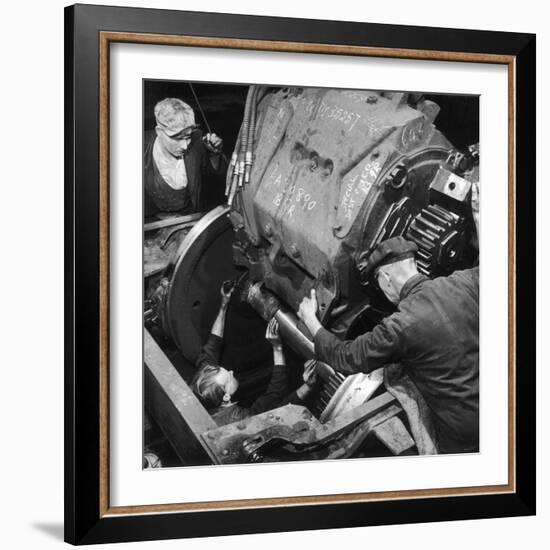 Installing an Engine for a Diesel Locomotive-Heinz Zinram-Framed Photographic Print