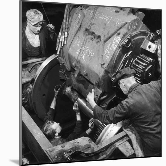Installing an Engine for a Diesel Locomotive-Heinz Zinram-Mounted Photographic Print