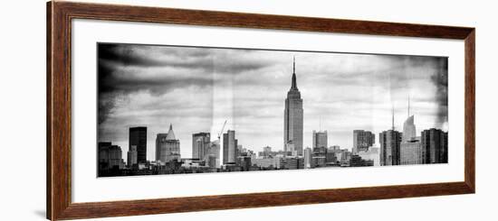 Instants of NY BW Series - Panoramic Landscape View Manhattan with the Empire State Building-Philippe Hugonnard-Framed Photographic Print