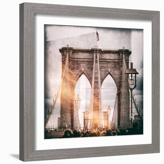 Instants of NY Series - Brooklyn Bridge View - Manhattan - New York City - United States - USA-Philippe Hugonnard-Framed Photographic Print