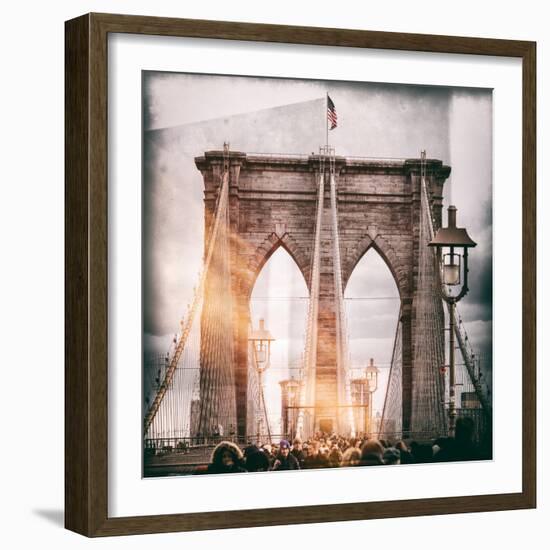 Instants of NY Series - Brooklyn Bridge View - Manhattan - New York City - United States - USA-Philippe Hugonnard-Framed Photographic Print