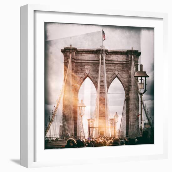 Instants of NY Series - Brooklyn Bridge View - Manhattan - New York City - United States - USA-Philippe Hugonnard-Framed Photographic Print