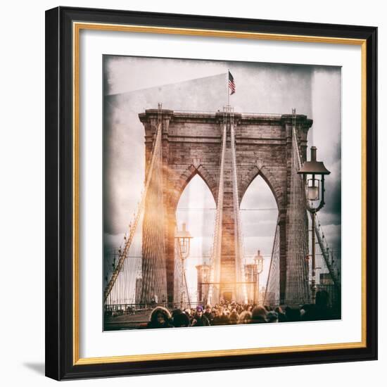 Instants of NY Series - Brooklyn Bridge View - Manhattan - New York City - United States - USA-Philippe Hugonnard-Framed Photographic Print