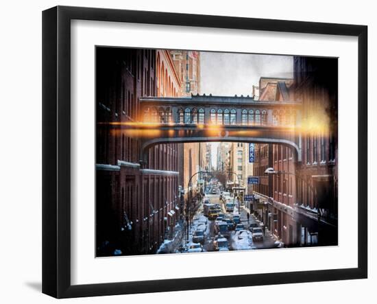 Instants of NY Series - Cityscape Snowy Winter in West Village-Philippe Hugonnard-Framed Art Print