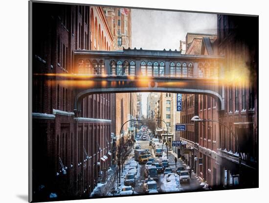 Instants of NY Series - Cityscape Snowy Winter in West Village-Philippe Hugonnard-Mounted Art Print