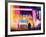 Instants of NY Series - Entrance of a Subway Station in Times Square - Urban Street Scene by Night-Philippe Hugonnard-Framed Photographic Print