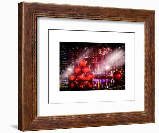 Instants of NY Series - Giant Christmas Ornaments on Sixth Avenue across from Radio City Music Hall-Philippe Hugonnard-Framed Premium Giclee Print
