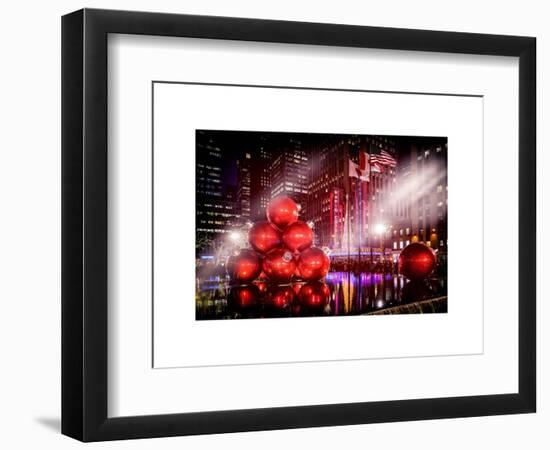 Instants of NY Series - Giant Christmas Ornaments on Sixth Avenue across from Radio City Music Hall-Philippe Hugonnard-Framed Premium Giclee Print