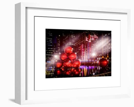 Instants of NY Series - Giant Christmas Ornaments on Sixth Avenue across from Radio City Music Hall-Philippe Hugonnard-Framed Art Print