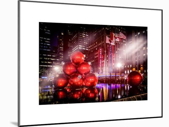 Instants of NY Series - Giant Christmas Ornaments on Sixth Avenue across from Radio City Music Hall-Philippe Hugonnard-Mounted Art Print