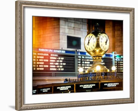 Instants of NY Series - Grand Central Terminal's Four-Sided Seth Thomas Clock - Manhattan-Philippe Hugonnard-Framed Photographic Print