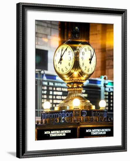 Instants of NY Series - Grand Central Terminal's Four-Sided Seth Thomas Clock - Manhattan-Philippe Hugonnard-Framed Photographic Print