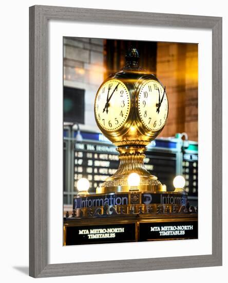 Instants of NY Series - Grand Central Terminal's Four-Sided Seth Thomas Clock - Manhattan-Philippe Hugonnard-Framed Photographic Print