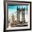 Instants of NY Series - Manhattan Bridge with the Empire State Building from Brooklyn Bridge-Philippe Hugonnard-Framed Photographic Print