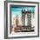 Instants of NY Series - Manhattan Bridge with the Empire State Building from Brooklyn Bridge-Philippe Hugonnard-Framed Photographic Print