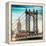 Instants of NY Series - Manhattan Bridge with the Empire State Building from Brooklyn Bridge-Philippe Hugonnard-Framed Premier Image Canvas