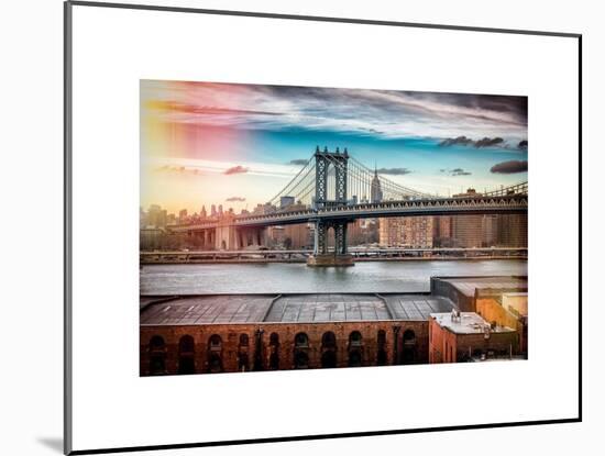 Instants of NY Series - Manhattan Bridge with the Empire State Building from Brooklyn-Philippe Hugonnard-Mounted Art Print