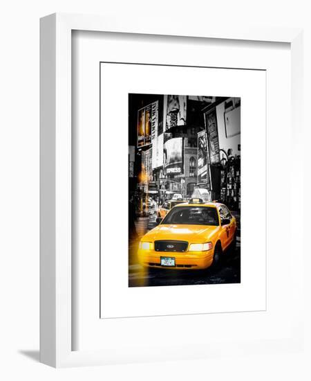 Instants of NY Series - NYC Yellow Taxis / Cabs in Times Square by Night - Manhattan - New York-Philippe Hugonnard-Framed Premium Giclee Print