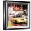 Instants of NY Series - Snowstorm on 42nd Street in Times Square with Yellow Cab by Night-Philippe Hugonnard-Framed Photographic Print