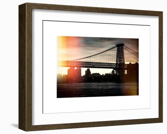 Instants of NY Series - The Williamsburg Bridge at Nightfall - Lower East Side of Manhattan-Philippe Hugonnard-Framed Art Print