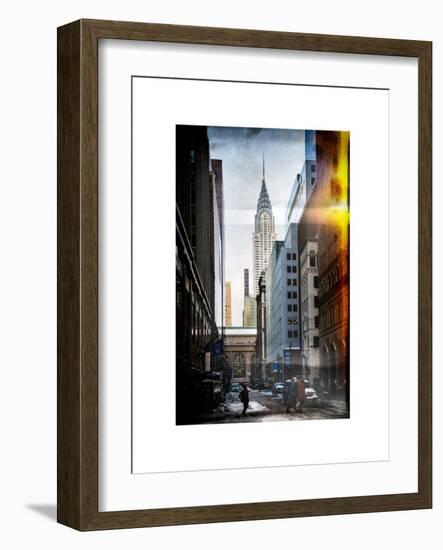 Instants of NY Series - Urban Scene in Winter at Grand Central Terminal in New York City-Philippe Hugonnard-Framed Art Print