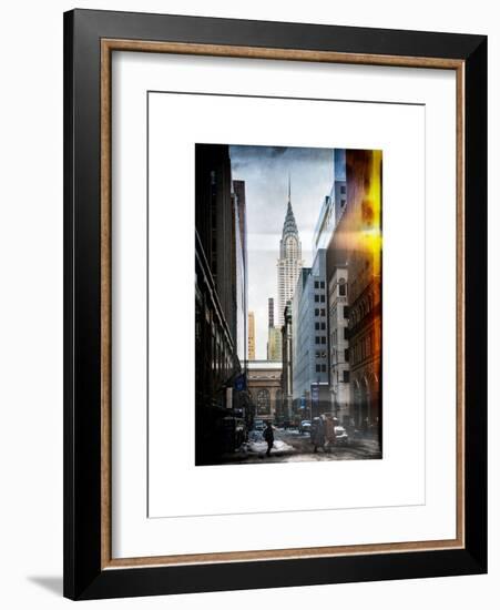 Instants of NY Series - Urban Scene in Winter at Grand Central Terminal in New York City-Philippe Hugonnard-Framed Art Print