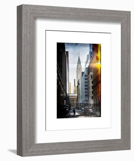 Instants of NY Series - Urban Scene in Winter at Grand Central Terminal in New York City-Philippe Hugonnard-Framed Premium Giclee Print