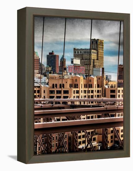 Instants of NY Series - View of Brooklyn Bridge of the Watchtower Building-Philippe Hugonnard-Framed Premier Image Canvas