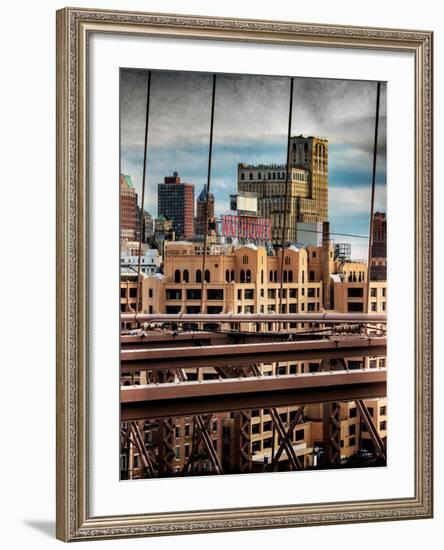 Instants of NY Series - View of Brooklyn Bridge of the Watchtower Building-Philippe Hugonnard-Framed Photographic Print