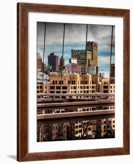 Instants of NY Series - View of Brooklyn Bridge of the Watchtower Building-Philippe Hugonnard-Framed Photographic Print