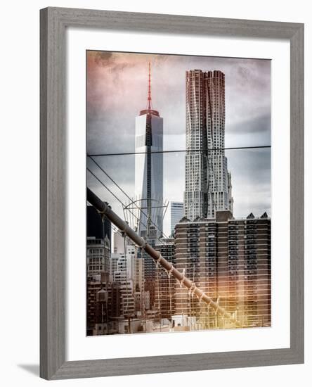 Instants of NY Series - View of Brooklyn Bridge with the One World Trade Center-Philippe Hugonnard-Framed Photographic Print