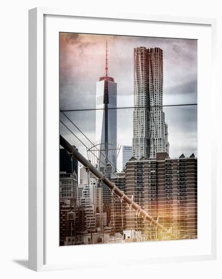 Instants of NY Series - View of Brooklyn Bridge with the One World Trade Center-Philippe Hugonnard-Framed Photographic Print