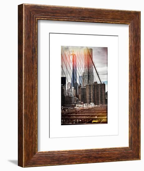 Instants of NY Series - View of Brooklyn Bridge with the One World Trade Center-Philippe Hugonnard-Framed Art Print