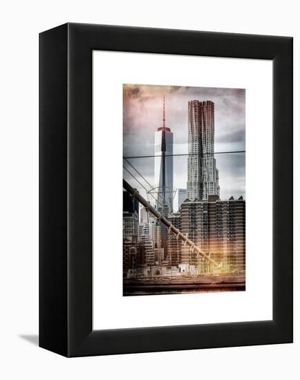 Instants of NY Series - View of Brooklyn Bridge with the One World Trade Center-Philippe Hugonnard-Framed Stretched Canvas