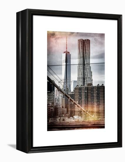 Instants of NY Series - View of Brooklyn Bridge with the One World Trade Center-Philippe Hugonnard-Framed Stretched Canvas