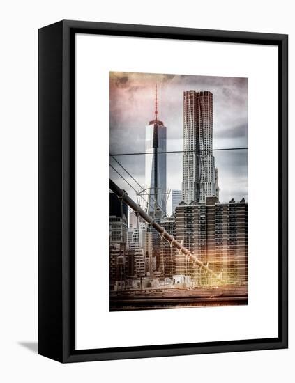 Instants of NY Series - View of Brooklyn Bridge with the One World Trade Center-Philippe Hugonnard-Framed Stretched Canvas