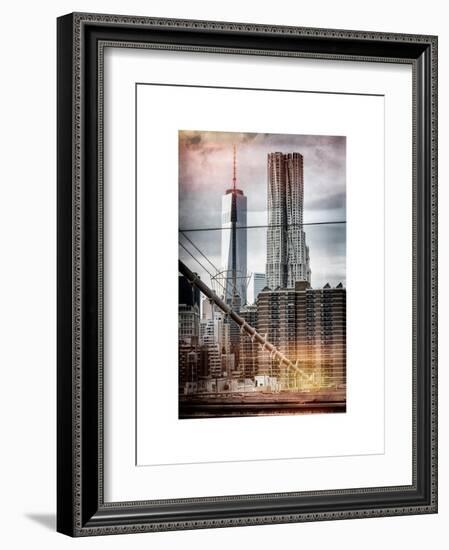 Instants of NY Series - View of Brooklyn Bridge with the One World Trade Center-Philippe Hugonnard-Framed Art Print