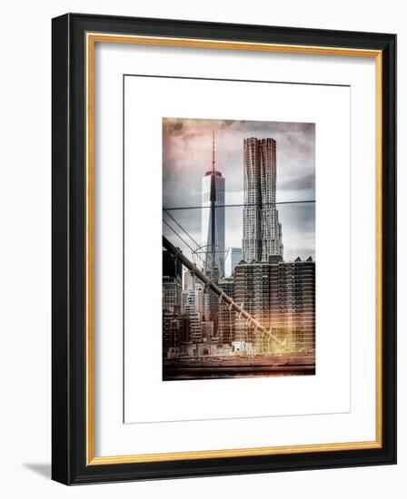 Instants of NY Series - View of Brooklyn Bridge with the One World Trade Center-Philippe Hugonnard-Framed Art Print