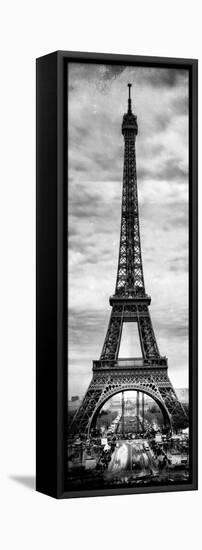 Instants of Paris B&W Series - Eiffel Tower, Paris, France-Philippe Hugonnard-Framed Premier Image Canvas