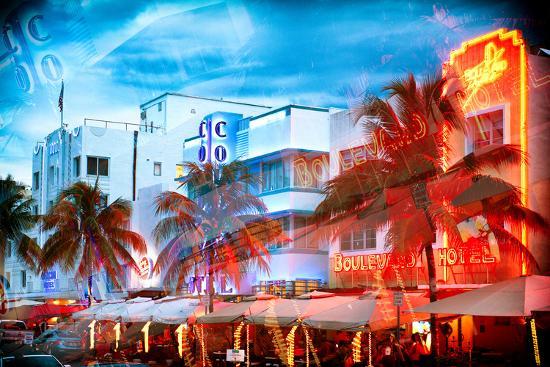 Instants Of Series Colorful Ocean Drive South Beach Miami Beach Art Deco Distric Florida Photographic Print By Philippe Hugonnard Artcom