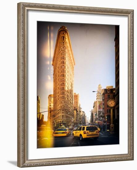 Instants of Series -Flatiron Building and Yellow Cabs - Manhattan, New York, USA-Philippe Hugonnard-Framed Photographic Print