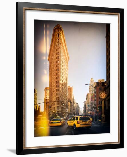 Instants of Series -Flatiron Building and Yellow Cabs - Manhattan, New York, USA-Philippe Hugonnard-Framed Photographic Print