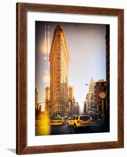 Instants of Series -Flatiron Building and Yellow Cabs - Manhattan, New York, USA-Philippe Hugonnard-Framed Photographic Print