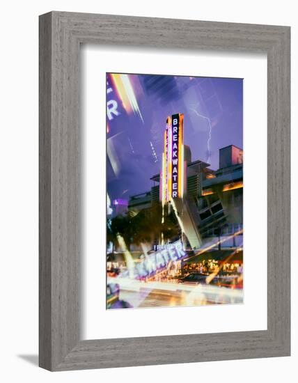 Instants of Series - Miami Beach Art Deco District - The Breakwater Hotel South Beach - Florida-Philippe Hugonnard-Framed Photographic Print