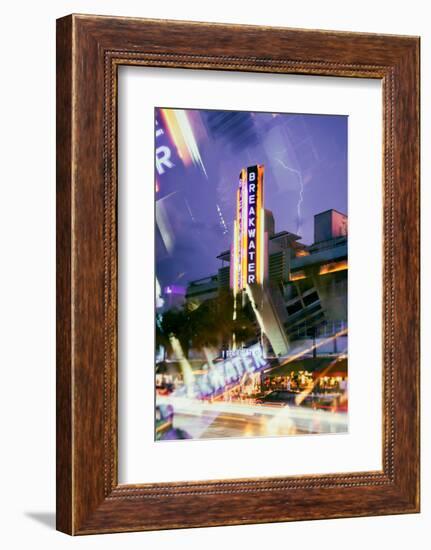 Instants of Series - Miami Beach Art Deco District - The Breakwater Hotel South Beach - Florida-Philippe Hugonnard-Framed Photographic Print