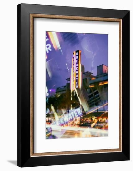 Instants of Series - Miami Beach Art Deco District - The Breakwater Hotel South Beach - Florida-Philippe Hugonnard-Framed Photographic Print