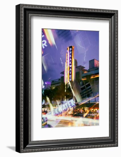 Instants of Series - Miami Beach Art Deco District - The Breakwater Hotel South Beach - Florida-Philippe Hugonnard-Framed Photographic Print